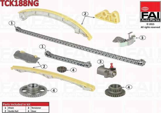 FAI AutoParts TCK188NG - Комплект ланцюга приводу распредвала autocars.com.ua