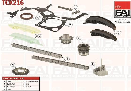 FAI AutoParts TCK216 - Комплект цепи привода распредвала avtokuzovplus.com.ua