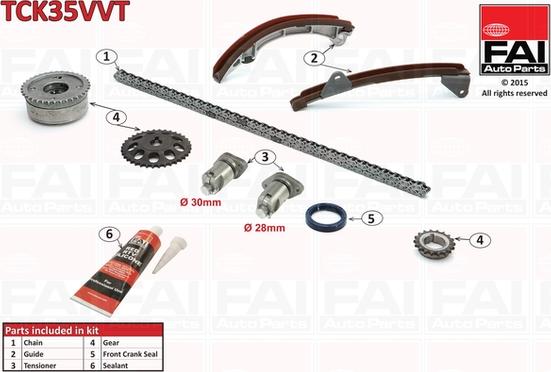 FAI AutoParts TCK35VVT - Комплект ланцюга приводу распредвала autocars.com.ua