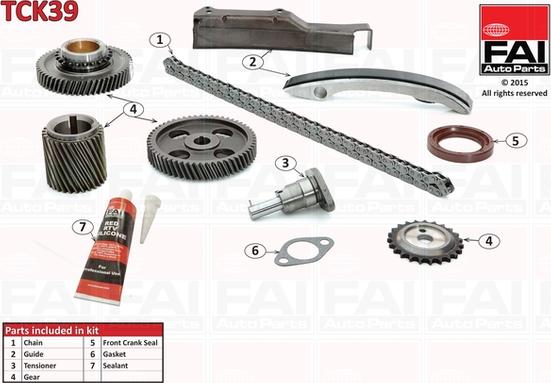 FAI AutoParts TCK39 - Комплект ланцюга приводу распредвала autocars.com.ua