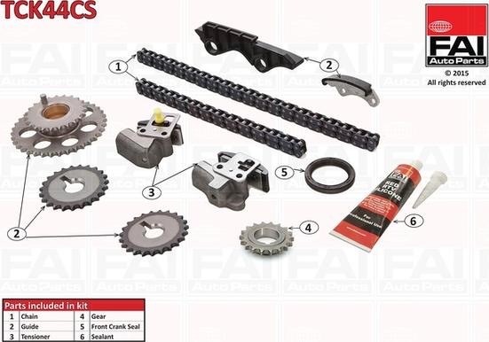 FAI AutoParts TCK44CS - Комплект ланцюга приводу распредвала autocars.com.ua