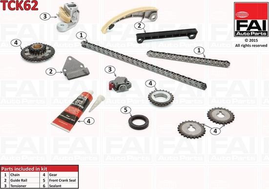 FAI AutoParts TCK62 - Комплект цепи привода распредвала autodnr.net