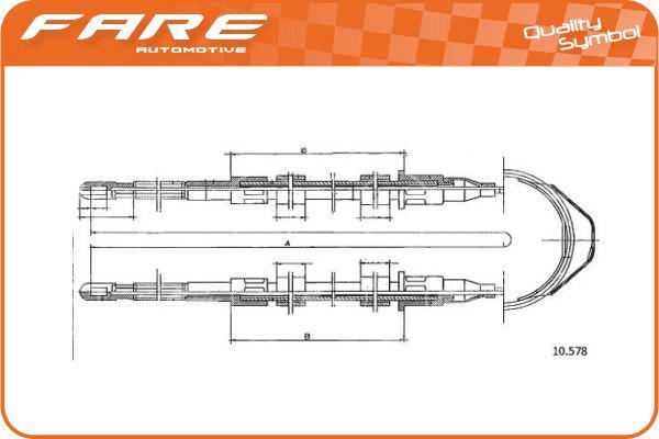 FARE SA 18616 - Трос, гальмівна система autocars.com.ua