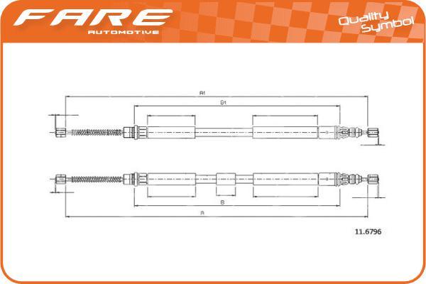 FARE SA 18874 - Трос, гальмівна система autocars.com.ua