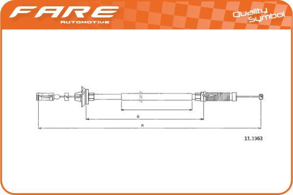 FARE SA 25544 - Тросик газу autocars.com.ua