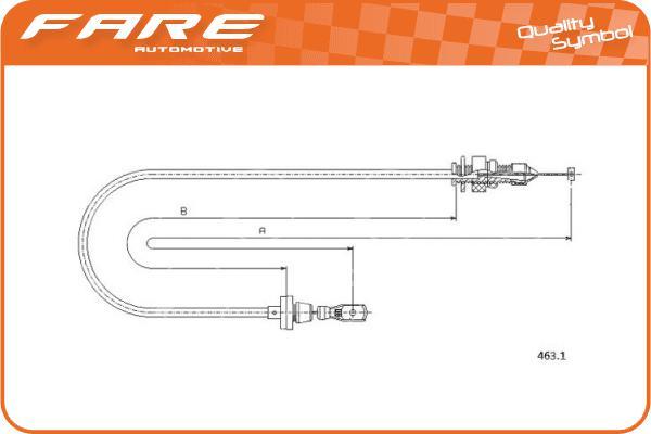 FARE SA 25668 - Тросик газу autocars.com.ua