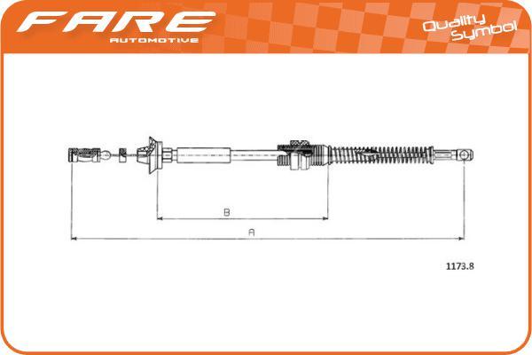 FARE SA 25684 - Тросик газу autocars.com.ua