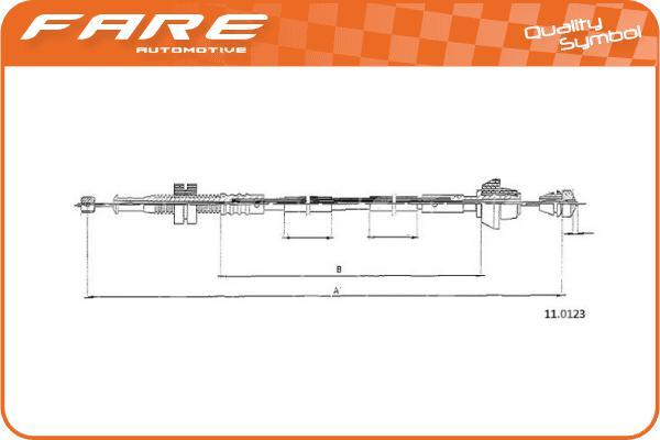 FARE SA 25738 - Тросик газу autocars.com.ua