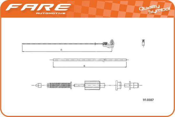 FARE SA 25929 - Тросик газу autocars.com.ua