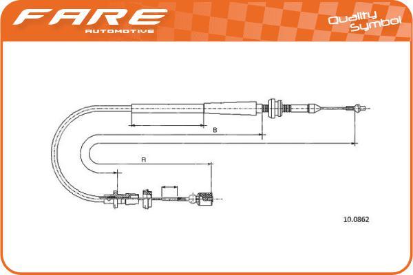 FARE SA 26003 - Тросик газу autocars.com.ua