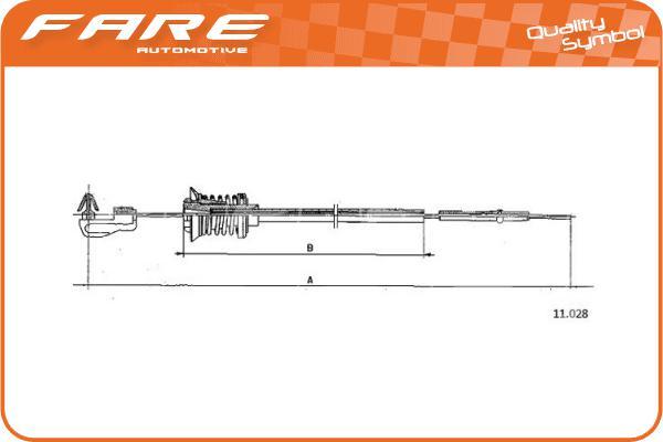 FARE SA 31034 - Тросик газу autocars.com.ua