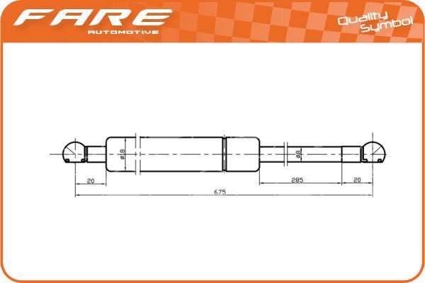 FARE SA 33954 - Газова пружина, капот autocars.com.ua