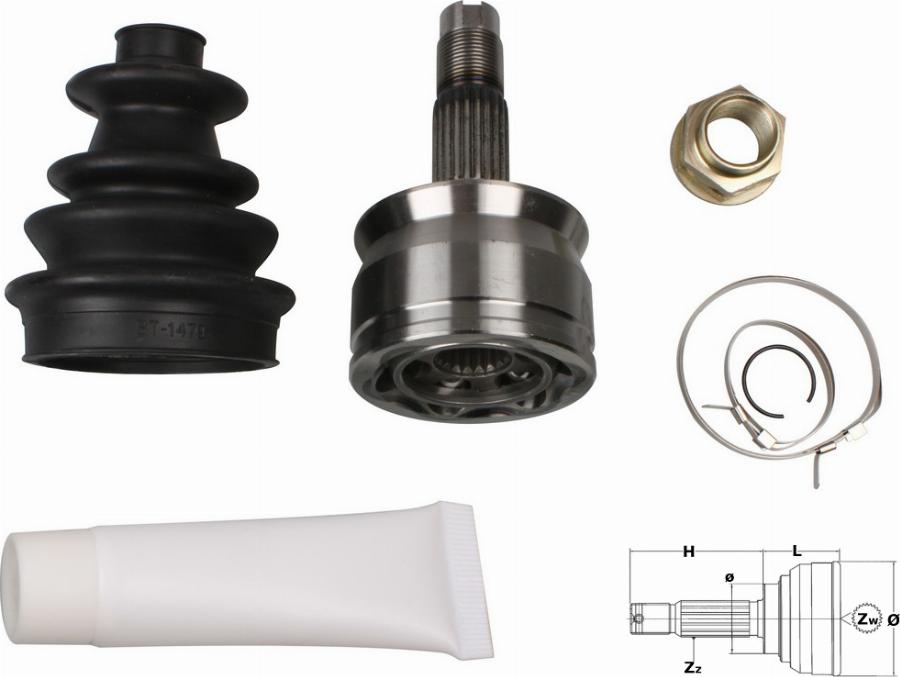 Fast FT25077K - Шарнірний комплект, ШРУС, приводний вал autocars.com.ua