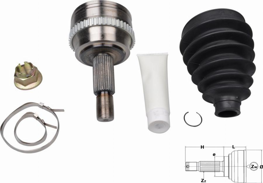 Fast FT25092K - Шарнірний комплект, ШРУС, приводний вал autocars.com.ua