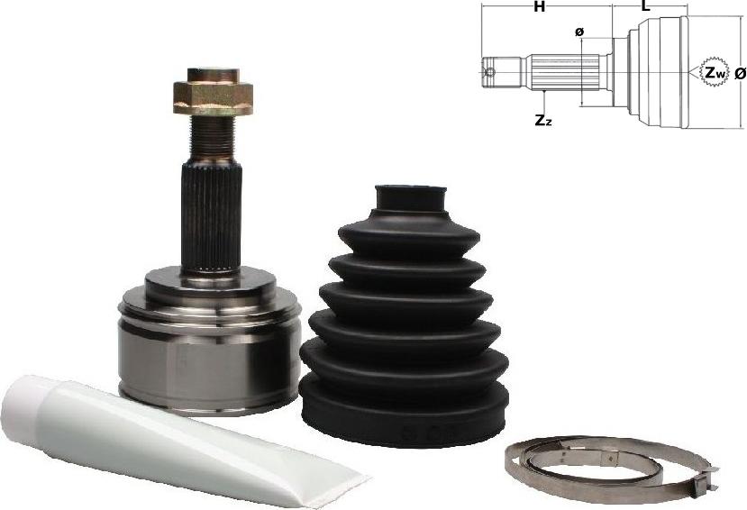 Fast FT25093K - Шарнірний комплект, ШРУС, приводний вал autocars.com.ua