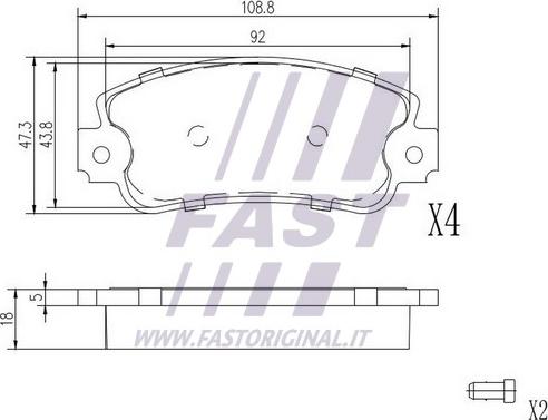 Fast FT29001 - Гальмівні колодки, дискові гальма autocars.com.ua