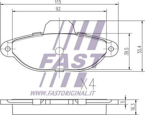 Fast FT29005 - Гальмівні колодки, дискові гальма autocars.com.ua