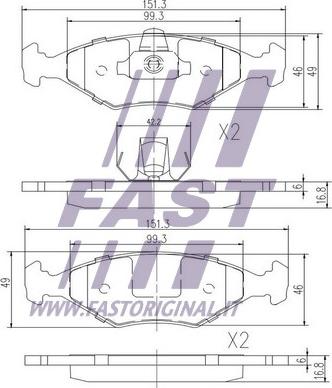 Fast FT29008 - Тормозные колодки, дисковые, комплект avtokuzovplus.com.ua