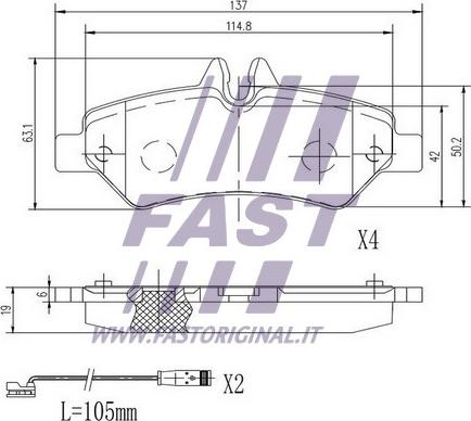 Fast FT29020 - Тормозные колодки, дисковые, комплект avtokuzovplus.com.ua