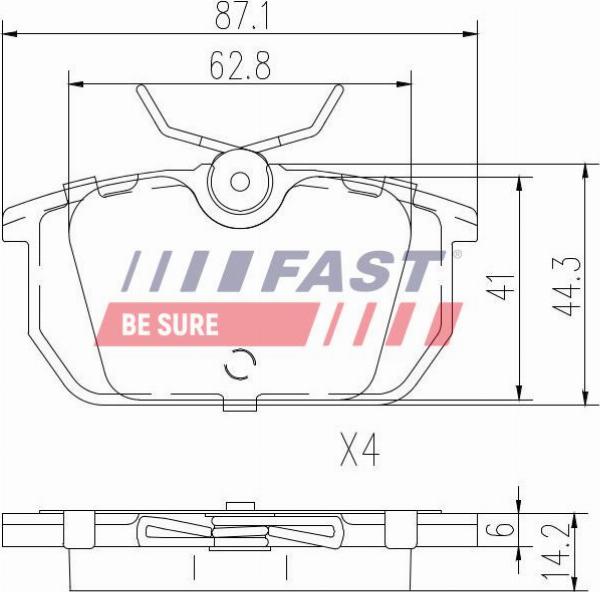 Fast FT29035 - Гальмівні колодки, дискові гальма autocars.com.ua