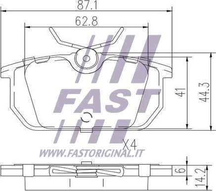 Fast FT29035 - Тормозные колодки, дисковые, комплект autodnr.net