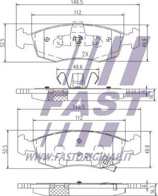 Fast FT29042 - Тормозные колодки, дисковые, комплект avtokuzovplus.com.ua