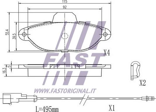 Fast FT29051 - Гальмівні колодки, дискові гальма autocars.com.ua