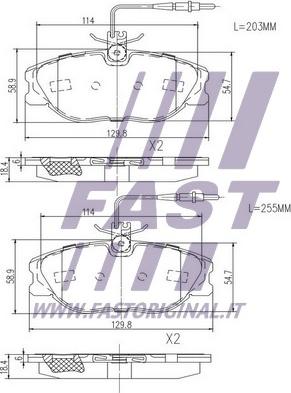 Fast FT29054 - Гальмівні колодки, дискові гальма autocars.com.ua