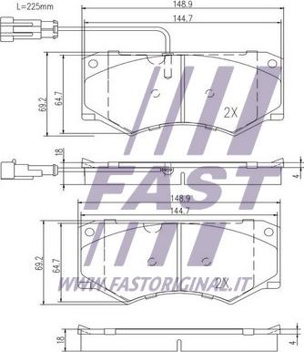 Fast FT29055 - Гальмівні колодки, дискові гальма autocars.com.ua