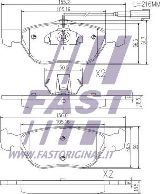 Fast FT29058 - Гальмівні колодки, дискові гальма autocars.com.ua