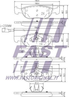 Fast FT29059 - Гальмівні колодки, дискові гальма autocars.com.ua