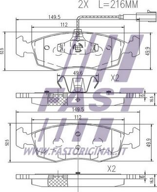 Fast FT29083 - Тормозные колодки, дисковые, комплект avtokuzovplus.com.ua