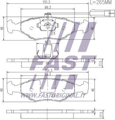 Fast FT29086 - Тормозные колодки, дисковые, комплект autodnr.net