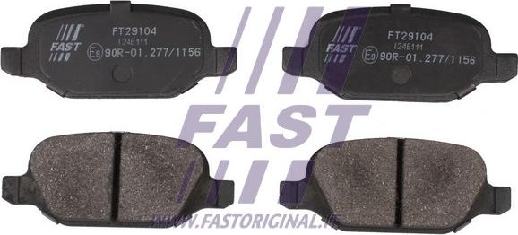 Fast FT29104 - Гальмівні колодки, дискові гальма autocars.com.ua