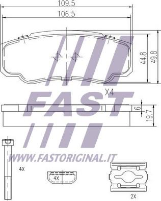 Fast FT29109 - Тормозные колодки, дисковые, комплект avtokuzovplus.com.ua