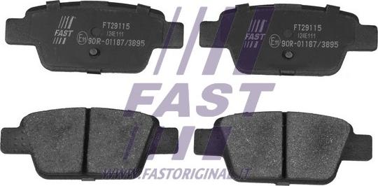 Fast FT29115 - Гальмівні колодки, дискові гальма autocars.com.ua