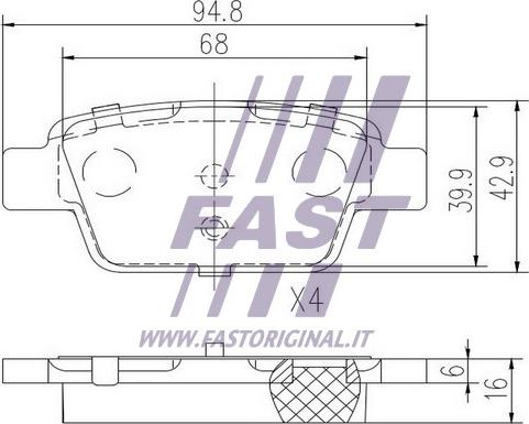 Fast FT29115 - Тормозные колодки, дисковые, комплект autodnr.net