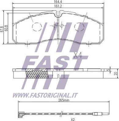 Fast FT29117 - Гальмівні колодки перед. Iveco Daily 96- -Renault Mascott 99- autocars.com.ua