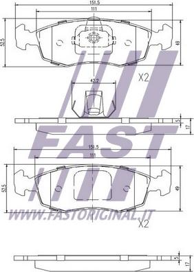 Fast FT29122 - Гальмівні колодки, дискові гальма autocars.com.ua