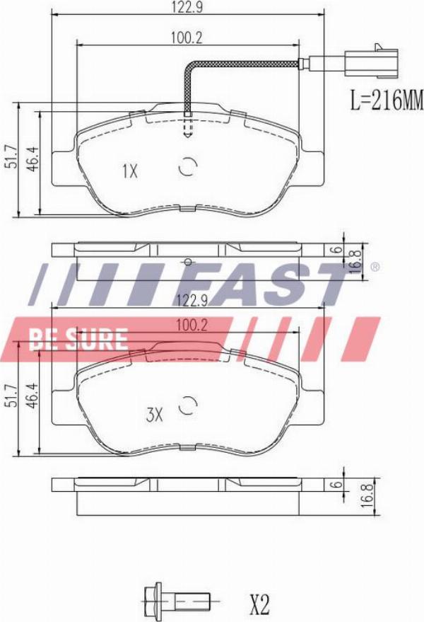 Fast FT29123 - Гальмівні колодки, дискові гальма autocars.com.ua