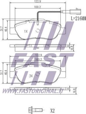 Fast FT29123 - Гальмівні колодки, дискові гальма autocars.com.ua