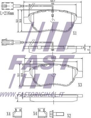 Fast FT29124 - Колодки Гальмівні Fiat Fiorino 07 Перед 1-Датчик autocars.com.ua