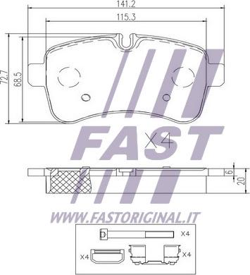 Fast FT29136 - Гальмівні колодки, дискові гальма autocars.com.ua