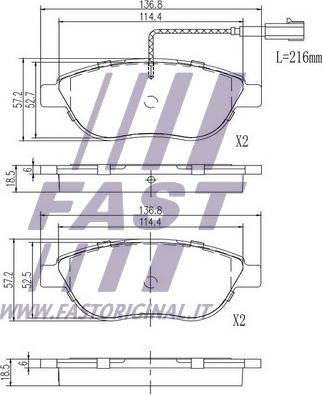 Fast FT29144 - Гальмівні колодки, дискові гальма autocars.com.ua