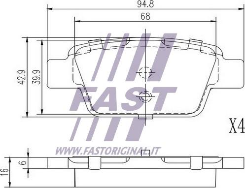 Fast FT29147 - Гальмівні колодки, дискові гальма autocars.com.ua