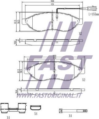 Fast FT29155 - Гальмівні колодки, дискові гальма autocars.com.ua