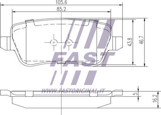 Fast FT29159 - Тормозные колодки, дисковые, комплект avtokuzovplus.com.ua