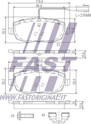 Fast FT29164 - Гальмівні колодки, дискові гальма autocars.com.ua