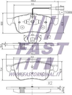 Fast FT29166 - Тормозные колодки, дисковые, комплект avtokuzovplus.com.ua