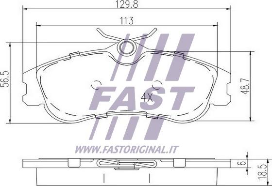 Fast FT29516 - Тормозные колодки, дисковые, комплект avtokuzovplus.com.ua